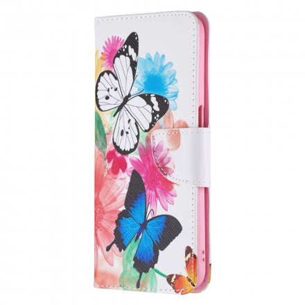 Housse Realme 8 5G Papillons et Fleurs Peints