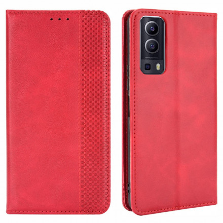 Flip Cover Vivo Y72 5G Effet Cuir Vintage Stylisé