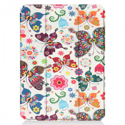 Smart Case iPad Mini 6 (2021) Porte-Stylet Fleurs Vintages