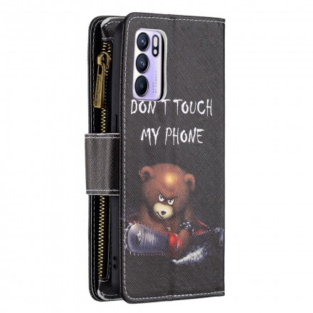 Housse Oppo Reno 6 5G Poche Zippée Ours