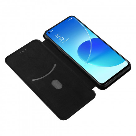 Flip Cover Oppo Reno 6 5G Silicone Carbone Coloré