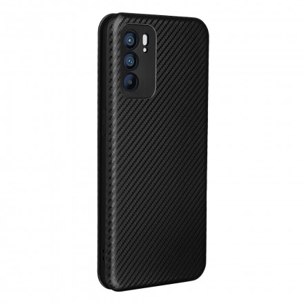 Flip Cover Oppo Reno 6 5G Silicone Carbone Coloré