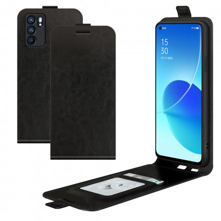 Housse Oppo Reno 6 5G Rabat Vertical Effet Cuir