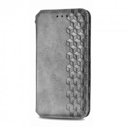 Flip Cover Motorola Edge 20 Lite Simili Cuir Texture Diamant