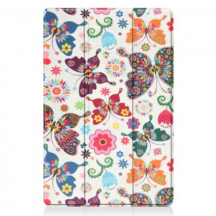 Smart Case Xiaomi Pad 5 Porte-Stylet Fleurs Vintages