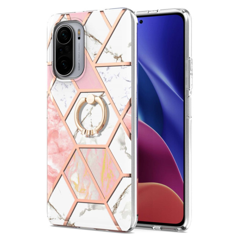 Coque Poco F3 / Xiaomi Mi 11i 5G Marbre Géométrique avec Anneau-Support