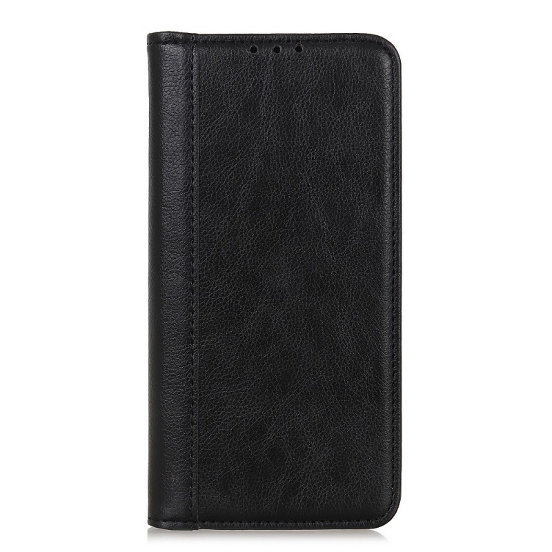 Flip Cover Samsung Galaxy A13 5G / A04s Cuir Litchi Fendu Élégance