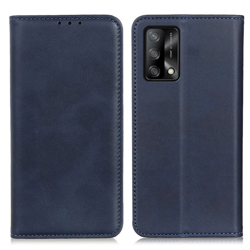 Flip Cover Oppo A74 4G Cuir Fendu Élégance