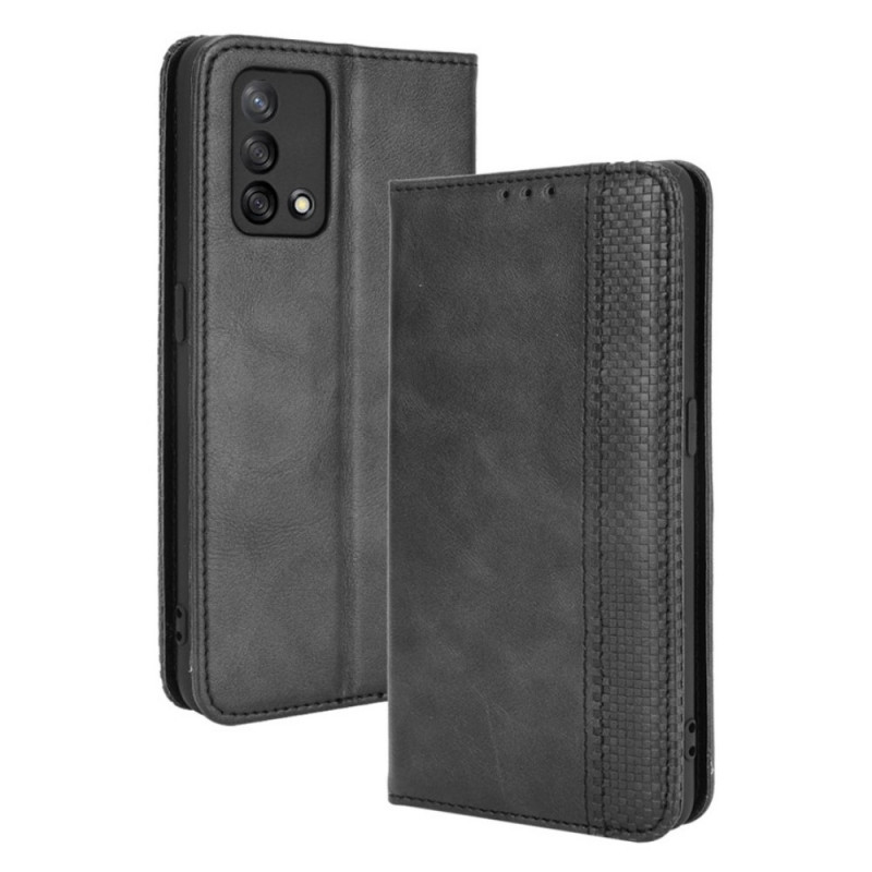 Flip Cover Oppo A74 4G Effet Cuir Vintage Stylisé