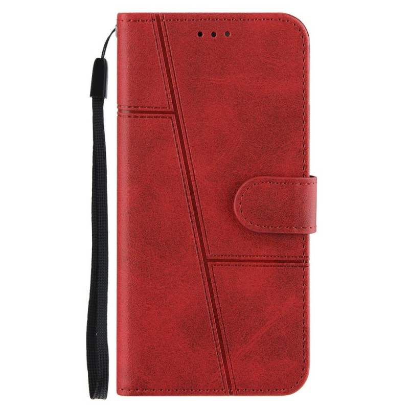 Housse Xiaomi Redmi 10 Style Cuir Géométrique à Lanière