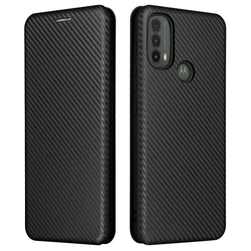 Flip Cover Moto E40 / E30 / E20 Fibre Carbone