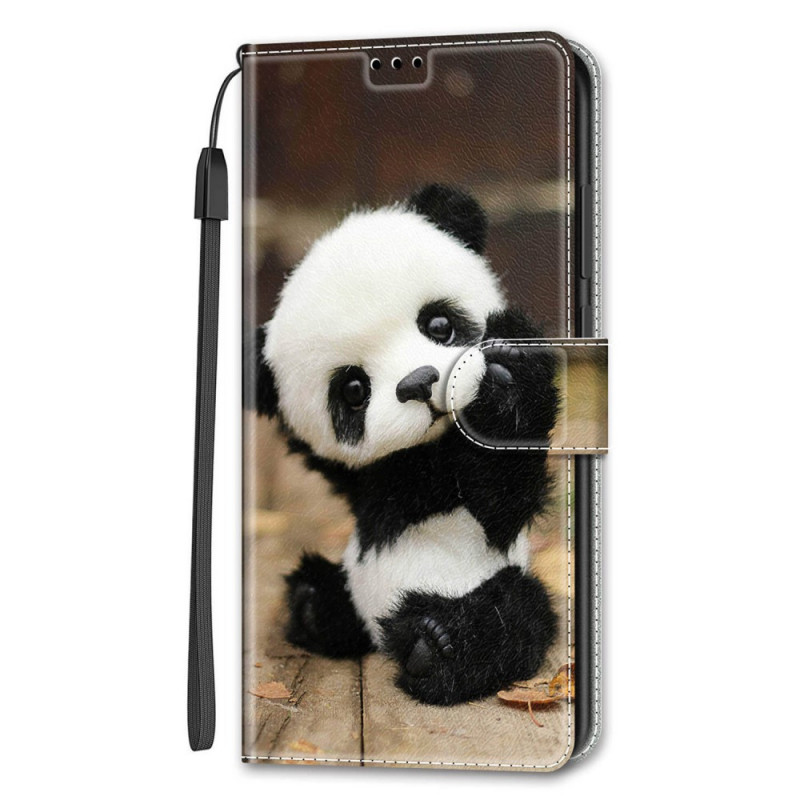 Housse Samsung Galaxy S22 Ultra 5G Play Petit Panda à Lanière