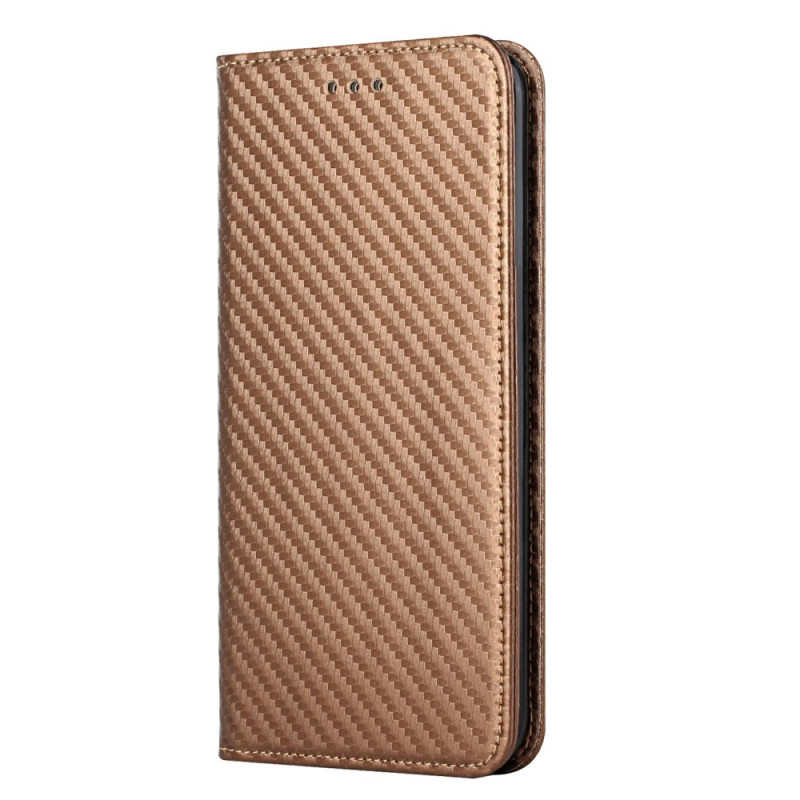 Flip Cover Samsung Galaxy S22 Ultra 5G Fibre Carbone à Lanière