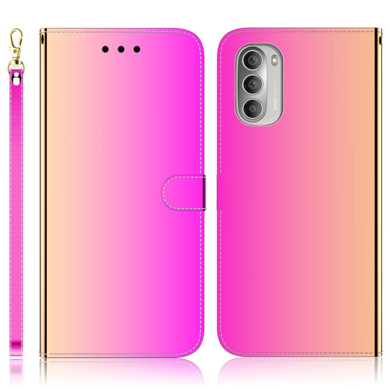 Housse Moto G51 5G Simili Cuir Couverture Miroir