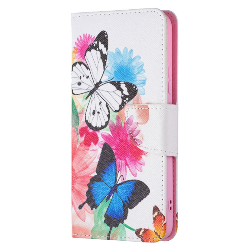 Housse Samsung Galaxy S22 Plus 5G Papillons et Fleurs Peints