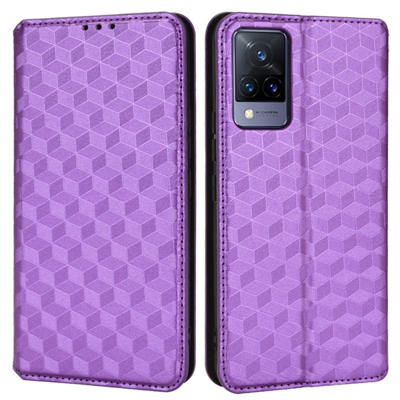 Flip Cover Vivo V21 5G Effet Cuir Diamant