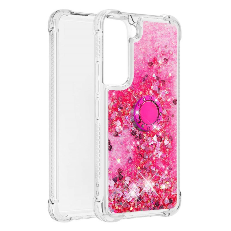 Coque Samsung Galaxy S22 5G Paillettes avec Anneau-Support