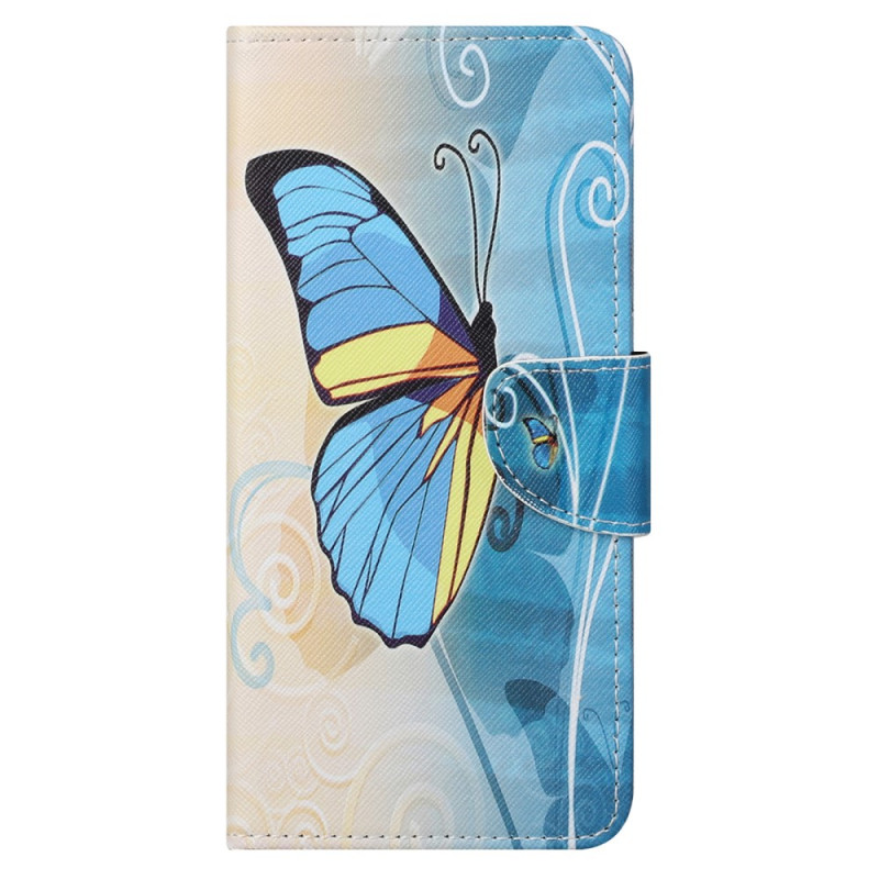 Housse Moto G41 / G31 Papillon Bleu et Jaune