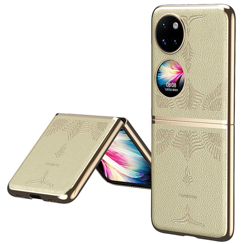 Coque Huawei P50 Pocket Simili Cuir Florale Rétro