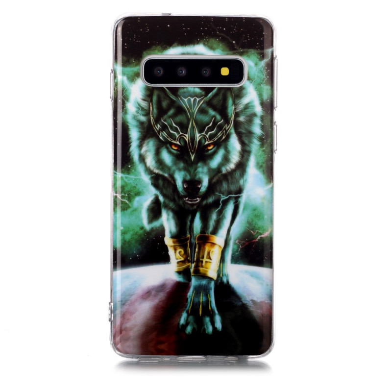 Coque Samsung Galaxy S10 Loup Fluorescente