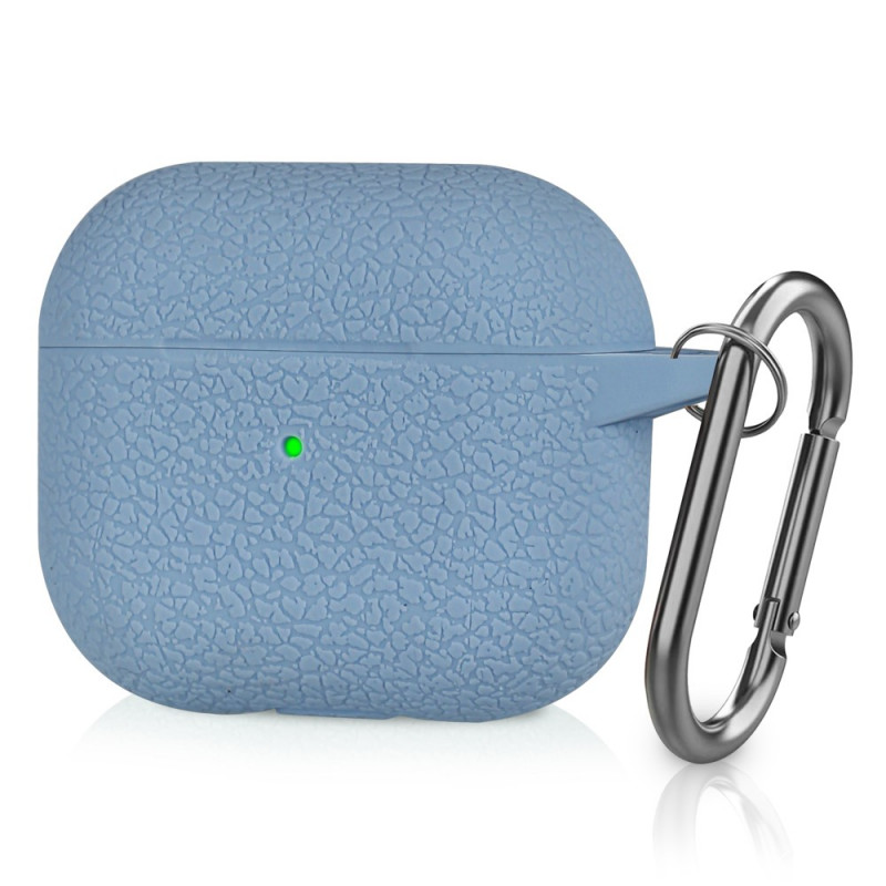 Coque AirPods 3 Simili Cuir Litchi avec Mousqueton