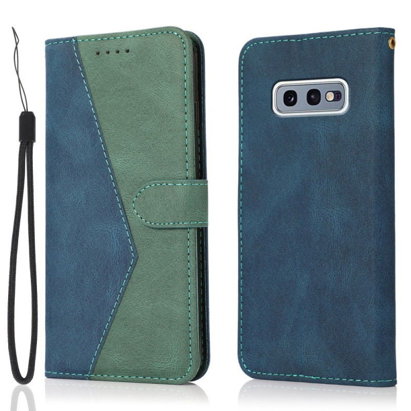 Housse Samsung Galaxy S10e Simili Cuir Bicolore Triangle