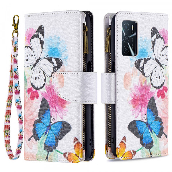 Housse Oppo A16 / A16s Poche Zippée Papillons