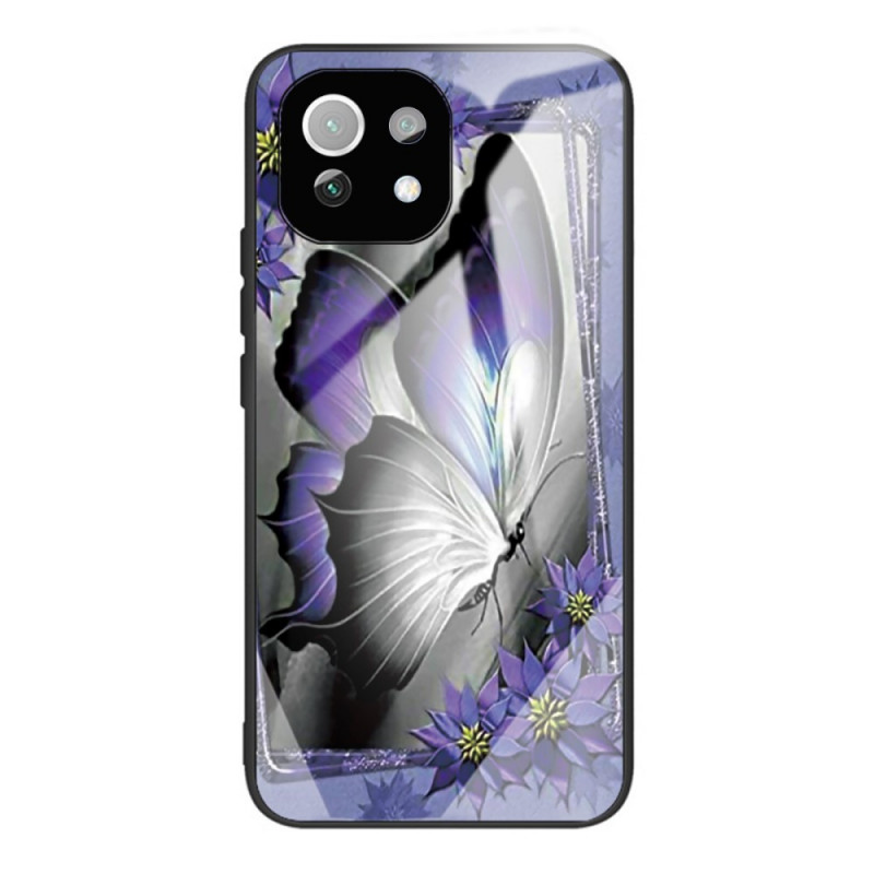 Coque Xiaomi 11 Lite 5G NE/Mi 11 Lite 4G/5G Verre Trempé Papillon Violet