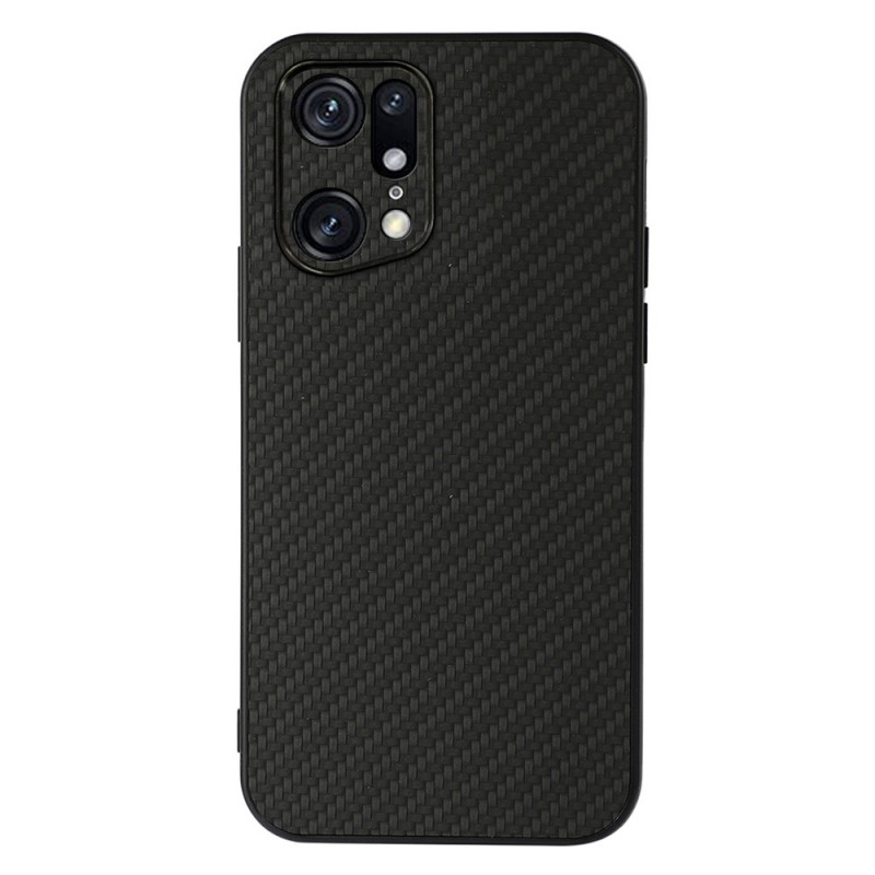 Coque Oppo Find X5 Pro Effet Cuir Texture Fibre Carbone