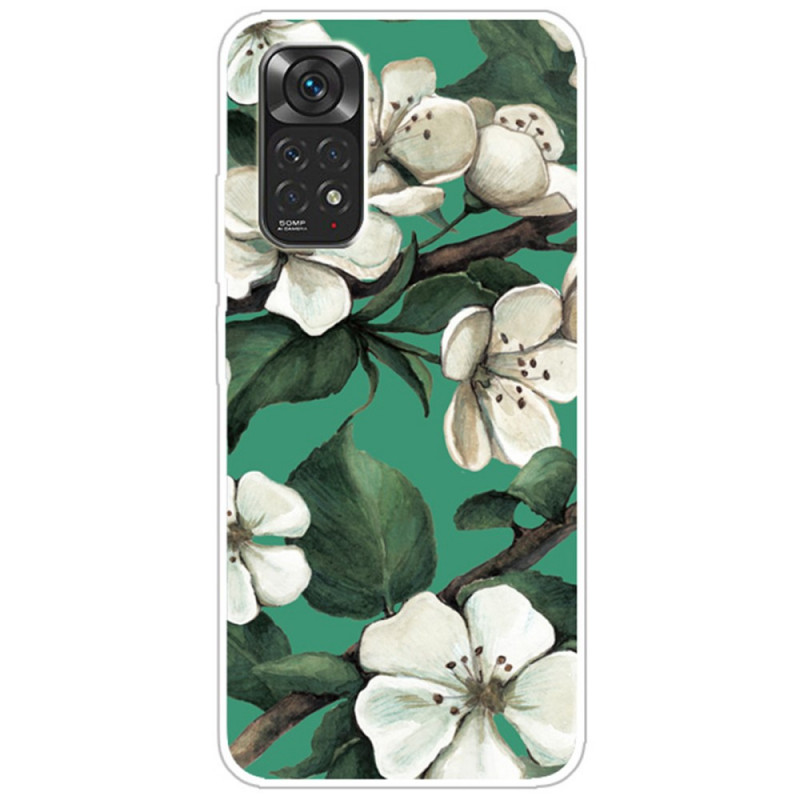 Coque Xiaomi Redmi Note 11 / 11s Fleurs Blanches Peintes