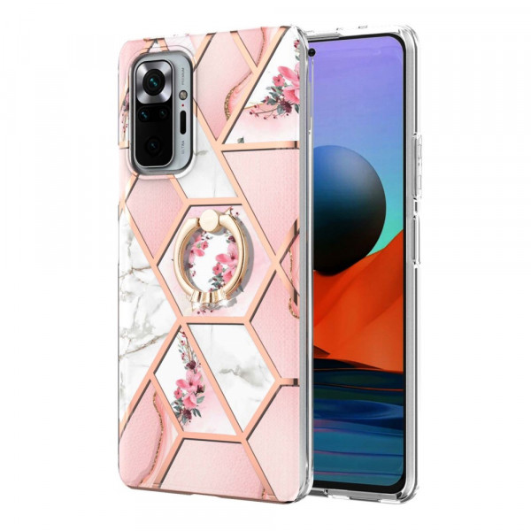 Coque Xiaomi Redmi Note 10 Pro Fleurs Anneau-Support