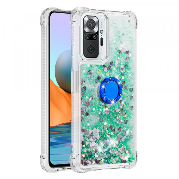 Coque Xiaomi Redmi Note 10 Pro Paillettes avec Anneau-Support