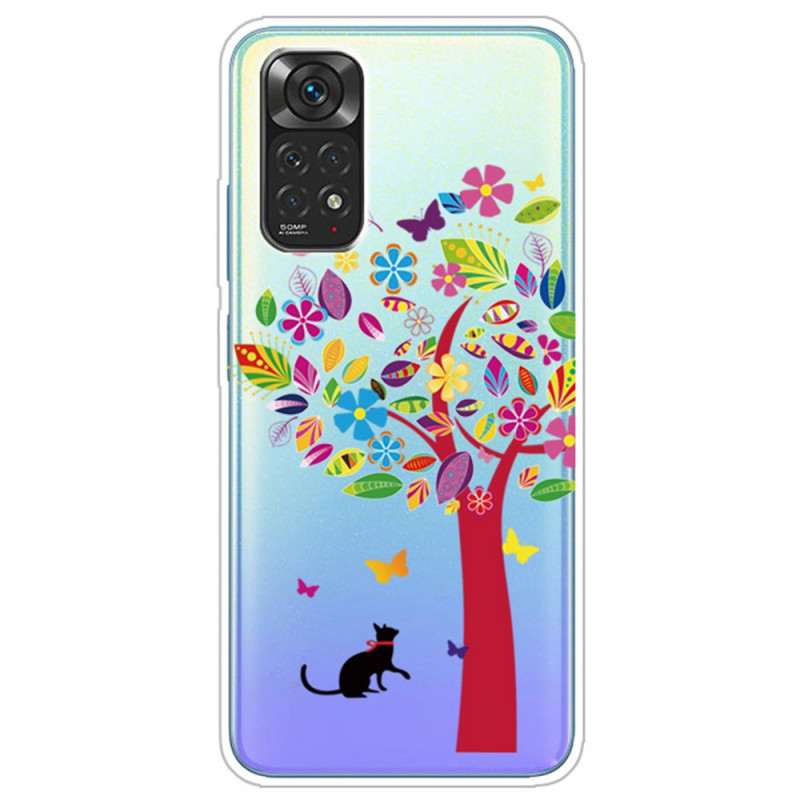 Coque Xiaomi Redmi Note 12 Pro 4G/Note 11 Pro/11 Pro 5G Chat sous l'Arbre Coloré