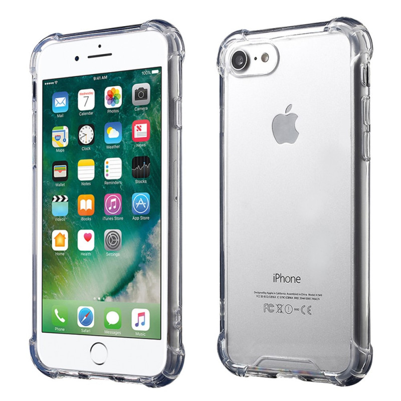 Coque iPhone Se 3 / 2 / 8 / 7 Transparente Crystal Clear Coins Renforcés