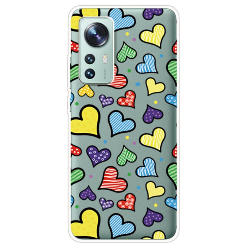 Coque Xiaomi 12 / 12X / 12S Coeurs Multicolores