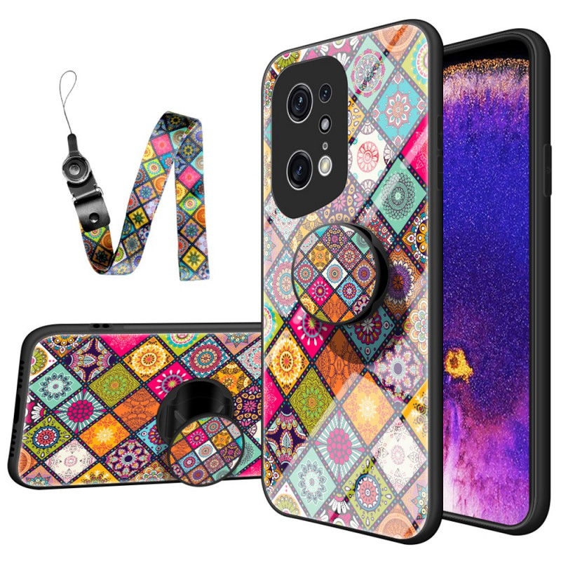 Coque Oppo Find X5 Pro Support Magnétique Patchwork