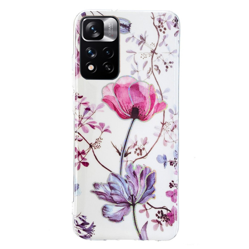 Coque Xiaomi Redmi Note 11 Pro Plus 5G Marbrée Fleurs