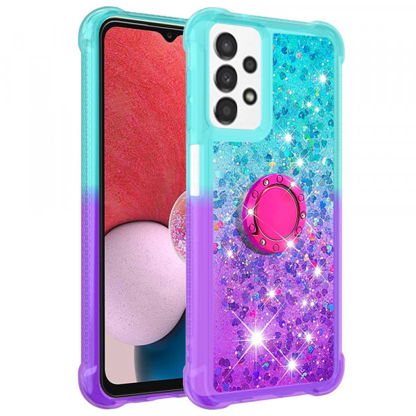 Coque Samsung Galaxy A13 Paillettes Anneau-Support