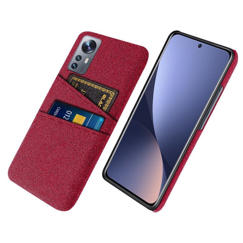 Coque Xiaomi 12 Pro Tissu avec Porte-Cartes