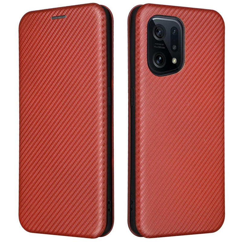 Flip Cover Oppo Find X5 Fibre Carbone