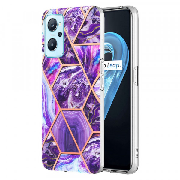 Coque Oppo A76 / Realme 9i Marbre Géométrique Flashy