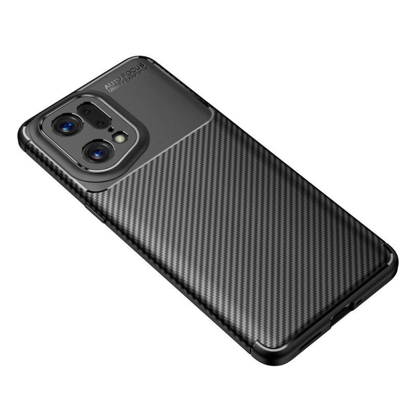 Coque Oppo Find X5 Pro Fibre Carbone Brossée