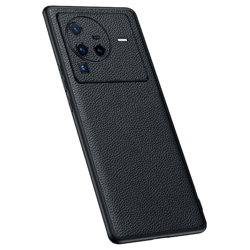 Coque Vivo X80 Pro Cuir Litchi Véritable