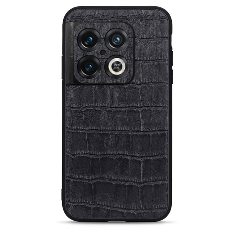 Coque OnePlus 10 Pro 5G Cuir Véritable Texture Crocodile