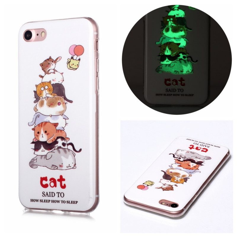 Coque iPhone SE 3 / SE 2 / 8 / 7 Fluorescente Chats