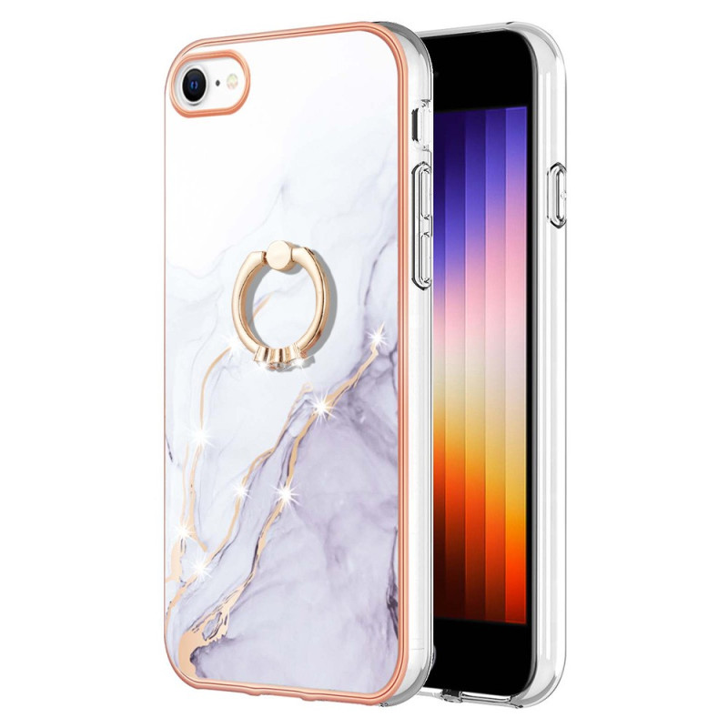 Coque iPhone SE 3 / SE 2 / 8 / 7 Marbre avec Anneau-Support