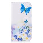 Housse Samsung Galaxy J7 2017 Papillons et Fleurs Peints