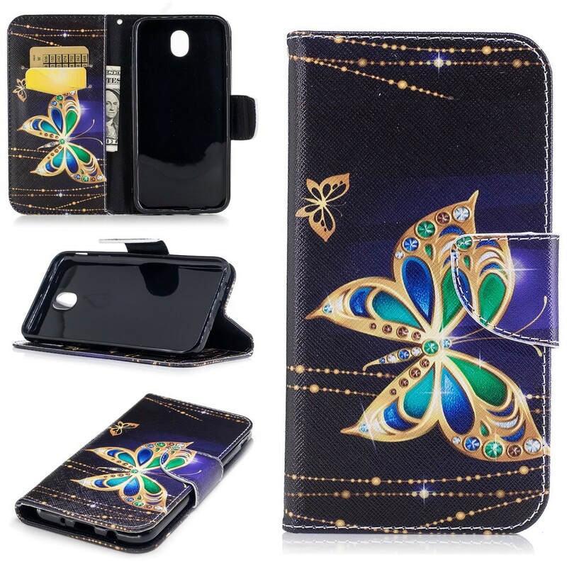 Housse Samsung Galaxy J7 2017 Papillon Magique