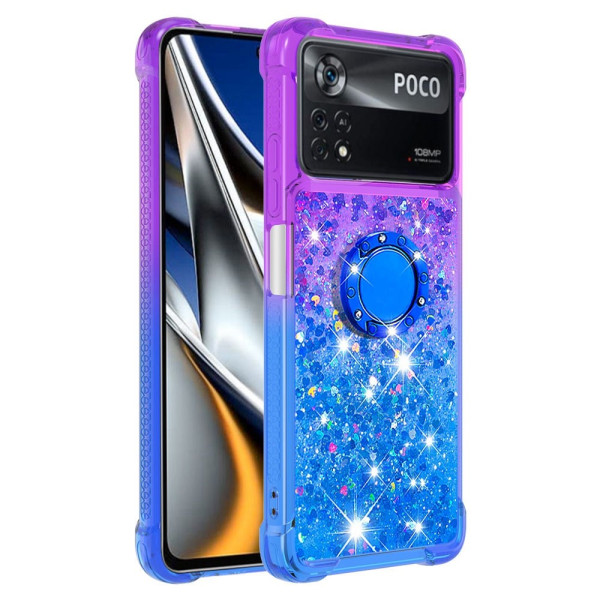 Coque Poco X4 Pro 5G Paillettes Anneau-Support