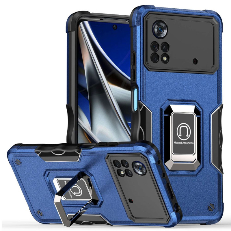 Coque Poco X4 Pro 5G Effet Métal Anneau-Support